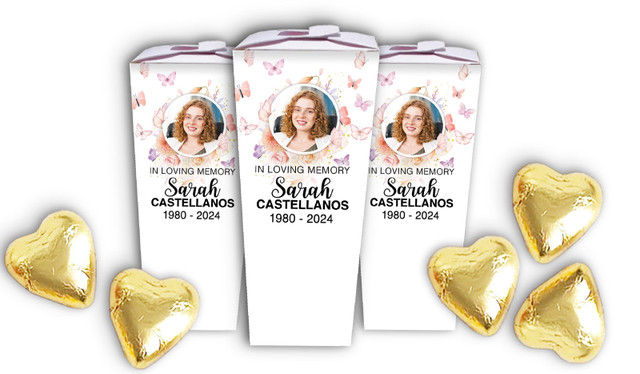 Butterflies Funeral Personalised Chocaboxes