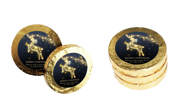 Glowing Reindeer Christmas Gold Coins