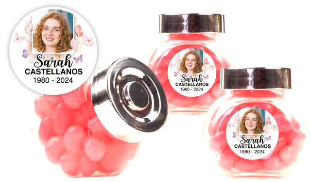 Butterflies Funeral Custom Mini Candy Jar