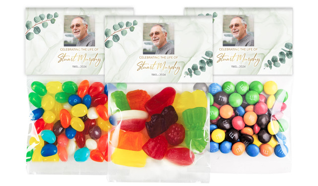 Eucalypt Funeral Custom Lolly Bag With Topper