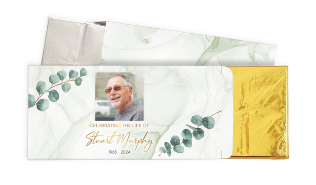 Eucalypt Funeral Personalised Chocolate Bar In A Box
