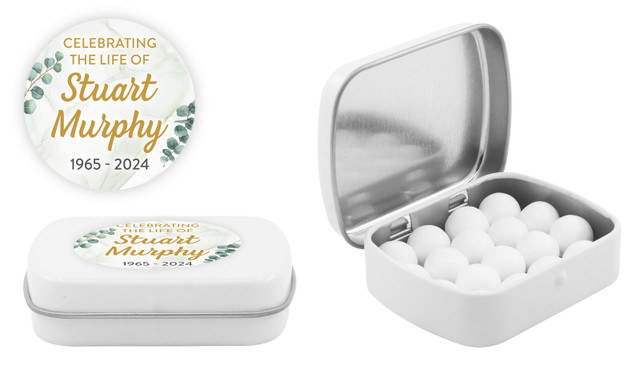 Eucalypt Funeral Personalised Mint Tins