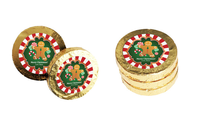 Gingerbread Man Christmas Gold Coins