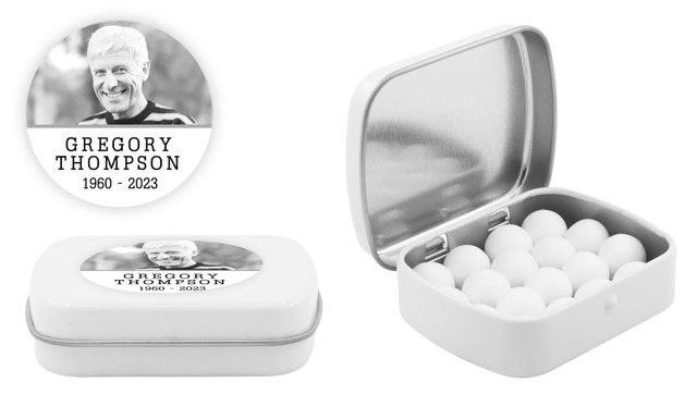 Simple Funeral Personalised Mint Tins