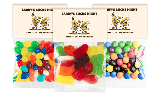 Beers Bucks Night Custom Lolly Bag With Topper