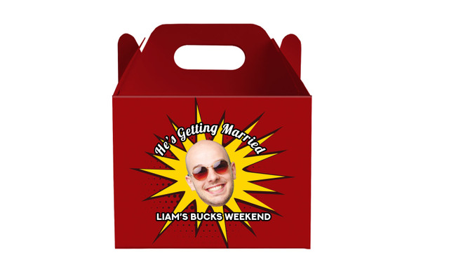 Face Splash Bucks Night Personalised Gable Favour Box