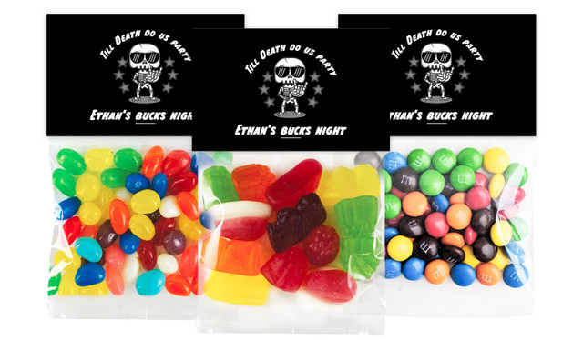 Till Death Bucks Night Custom Lolly Bag With Topper