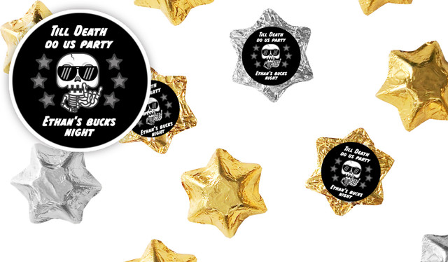 Till Death Bucks Night Personalised Foil Chocolate Stars