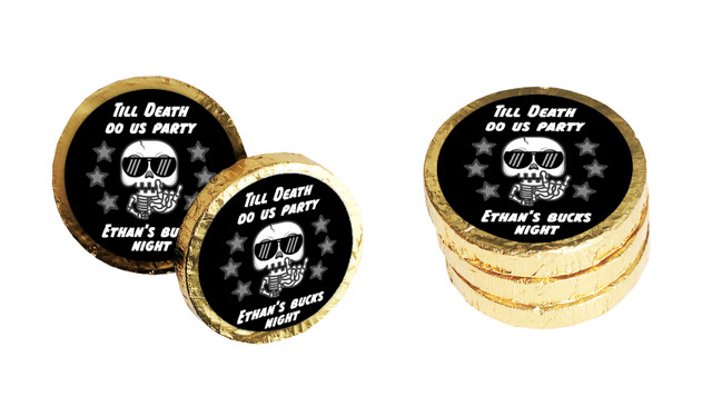 Till Death Bucks Night Custom Chocolate Coin