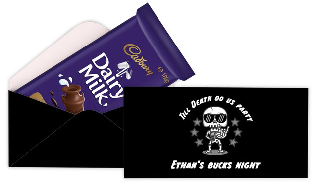 Till Death Bucks Night Branded Cadbury Bar Box