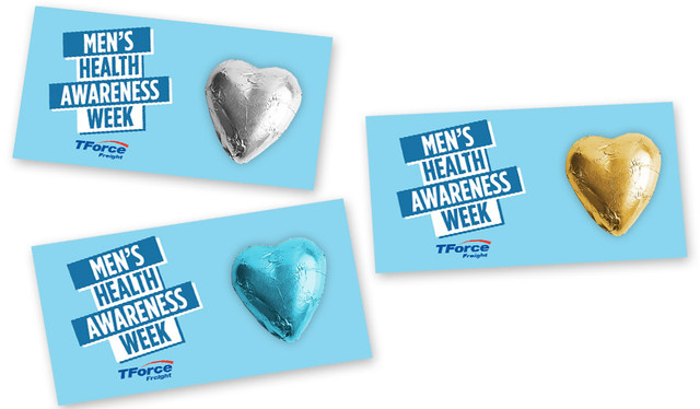 Angled Banner Men's Health / Movember Branded Heart Card