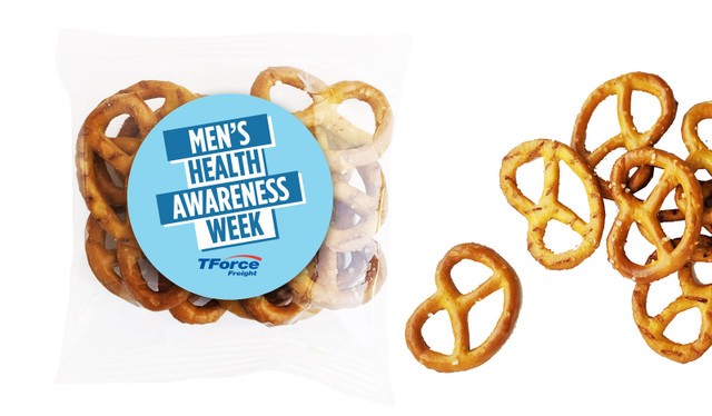 Angled Banner Men's Health / Movember Personalised Bag Of Pretzels