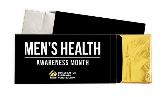 Bold Black Men's Health / Movember Personalised Chocolate Bar In A Box