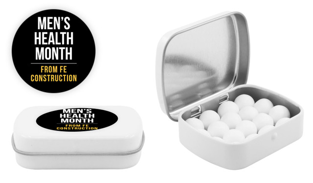 Bold Black Men's Health / Movember Personalised Mint Tins