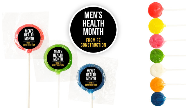 Bold Black Men's Health / Movember Custom 3cm Mini Lollipops