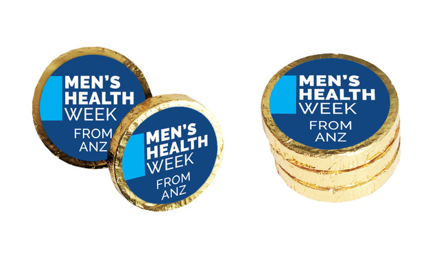 Company Colours Men's Health / Movember Custom Chocolate Coin