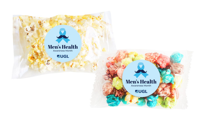 Moustache Ribbon Men's Health / Movember Personalised Popcorn Bag