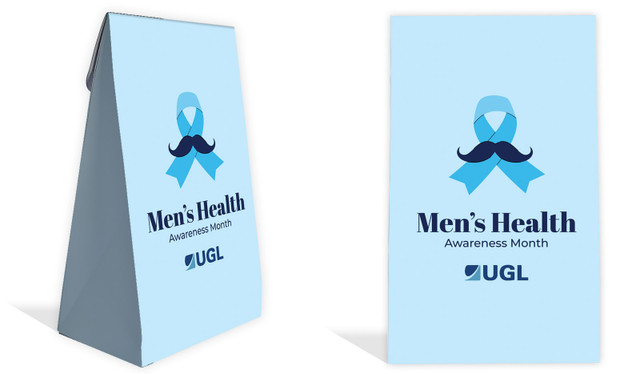 Moustache Ribbon Men's Health / Movember Personalised Gusset Favour Bag