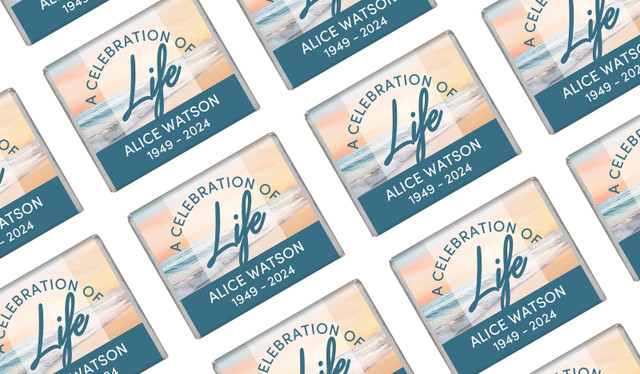 Beautiful Beach Funeral Personalised Mini Chocolates