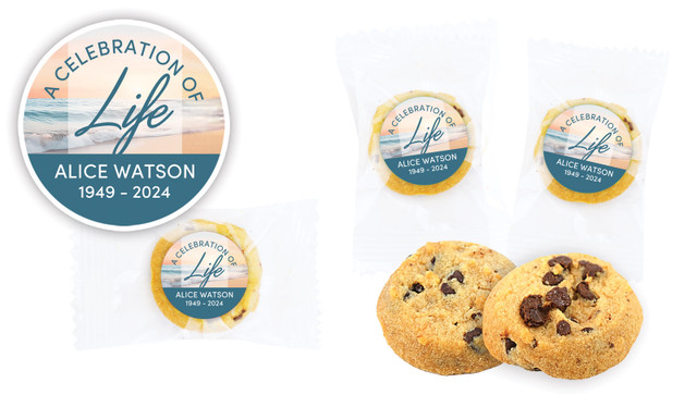 Beautiful Beach Funeral Personalised Bite-Size Cookie 5g