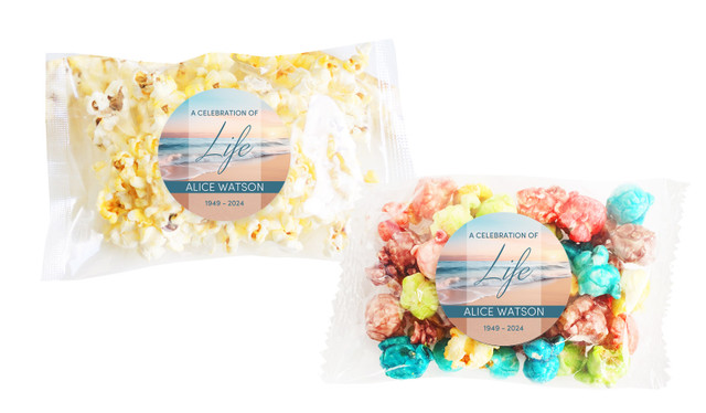 Beautiful Beach Funeral Personalised Popcorn Bag