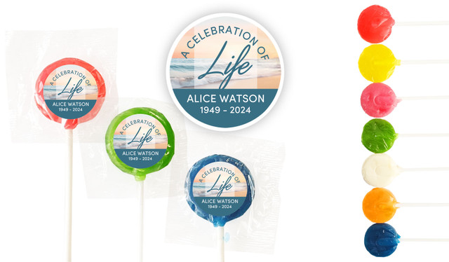 Beautiful Beach Funeral Custom 3cm Mini Lollipops