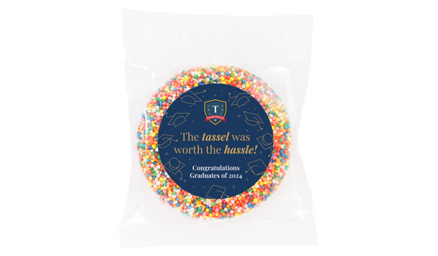 Tumbling Hats Graduation Personalised Chocolate Freckle