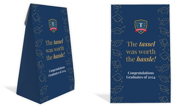 Tumbling Hats Personalised Graduation Gusset Favour Bag