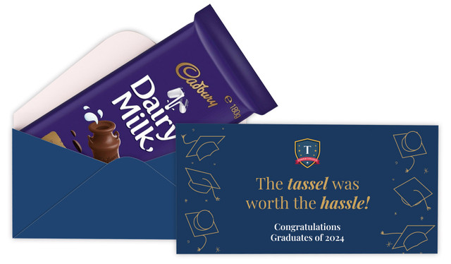 Tumbling Hats Personalised Graduation Cadbury Bar Box (Box Only)