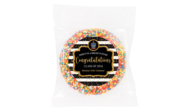 Confetti Stripe Graduation Personalised Chocolate Freckle