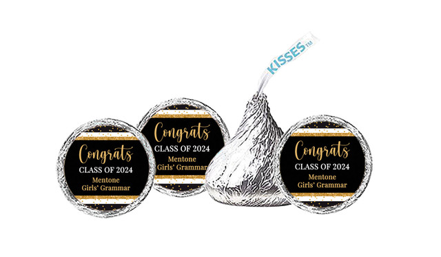 Confetti Stripe Graduation Custom Hershey's Kisses