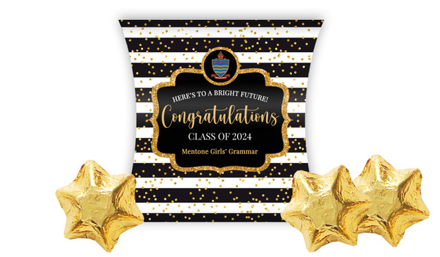 Confetti Stripe Personalised Graduation Pillow Boxes