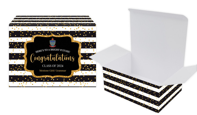 Confetti Stripe Personalised Graduation Tuck Gift Box