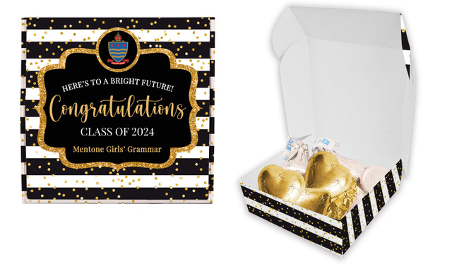 Confetti Stripe Personalised Graduation Hugs & Kisses Box