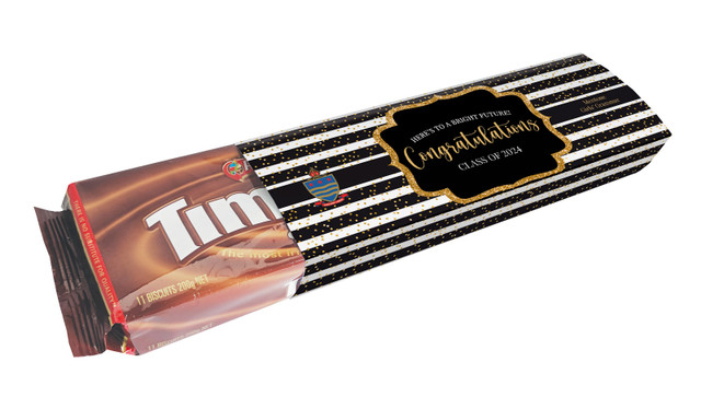 Confetti Stripe Personalised Graduation Pack Of Tim Tams