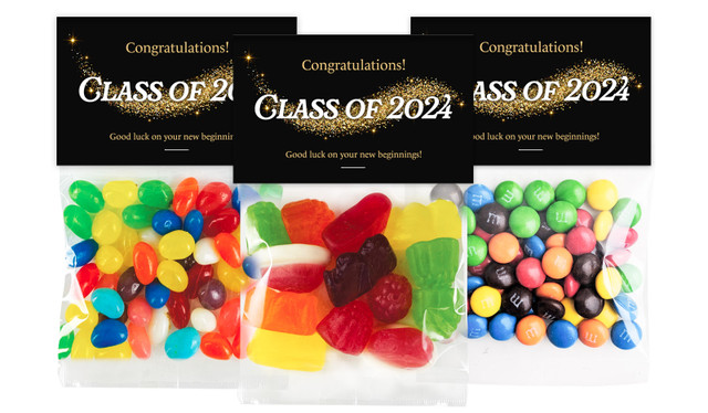 Gold Dust Personalised Graduation Lolly Bag With Topper
