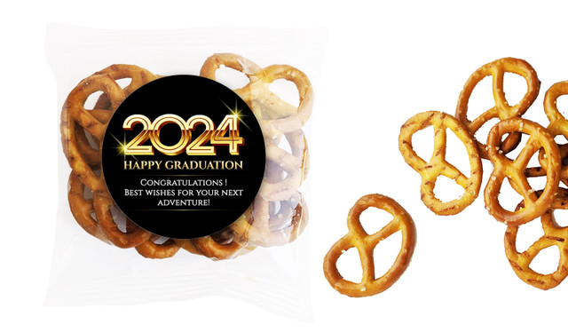 Golden Numbers Personalised Graduation Bag Of Pretzels