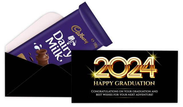 Golden Numbers Personalised Graduation Cadbury Bar Box