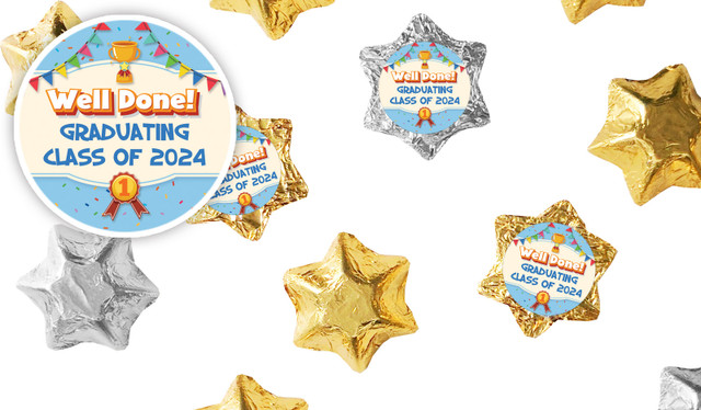 Primary School Personalised Graduation Foil Chocolate Stars