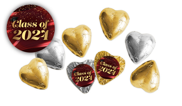 Red Curtain Personalised Graduation Foil Chocolate Hearts