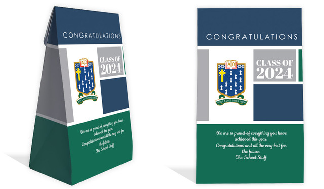 School Colours Personalised Graduation Gusset Favour Bag