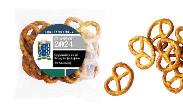 School Colours Personalised Graduation Bag Of Pretzels
