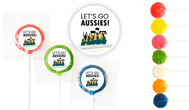 Go Aussies Australian Sports Custom 3cm Mini Lollipops