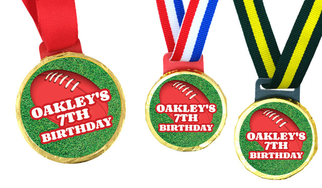 Aussie Rules Football Personalised Chocolate Gold Medal