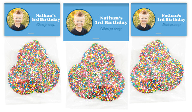 Add A Photo Blue Personalised Birthday Speckle Bag