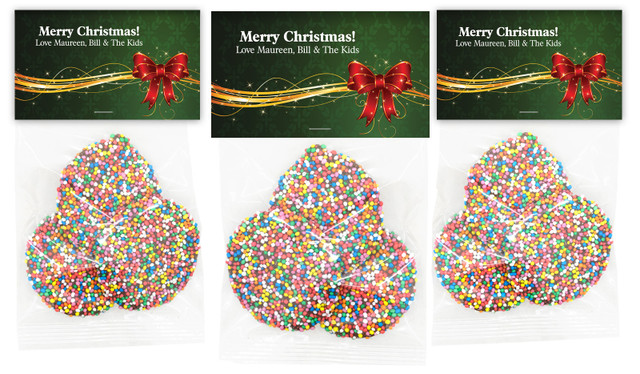 Christmas Bow Personalised Speckle Bag