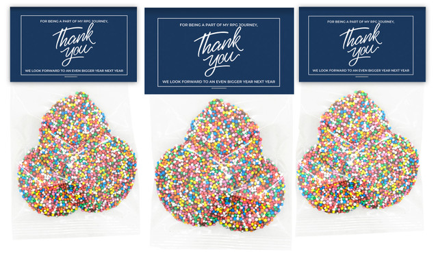 Navy Blue Thank You Speckle Bag