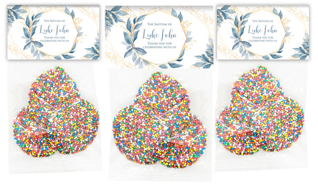 Blue Leaves Personalised Christening Speckle Bag