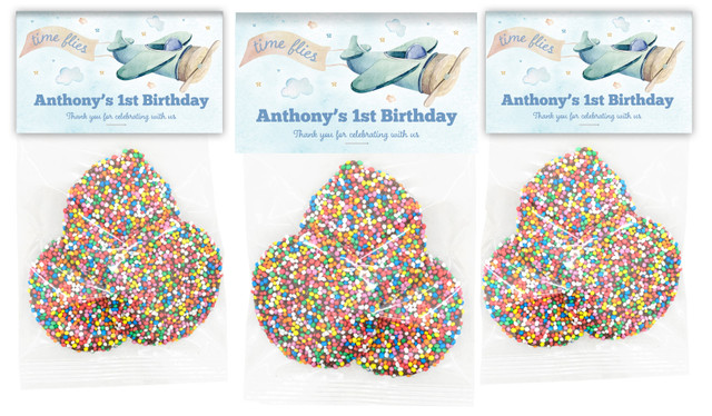 Vintage Plane Personalised 1st Birthday Speckle Bag