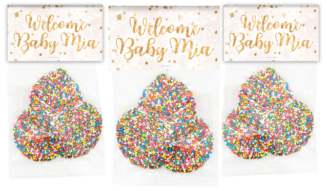 Heart Confetti Birth Announcement Custom Speckle Bags